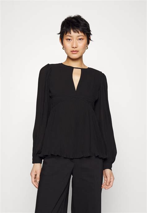 michael kors perforated black blouse|michael kors blouse sale.